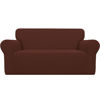 Picture of Easy-Going Stretch Oversized Loveseat Slipcover 1-Piece Sofa Cover Furniture Protector Couch Soft with Elastic Bottom for Kids Polyester Spandex Jacquard Fabric Small Checks Coffee