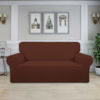 Picture of Easy-Going Stretch Oversized Loveseat Slipcover 1-Piece Sofa Cover Furniture Protector Couch Soft with Elastic Bottom for Kids Polyester Spandex Jacquard Fabric Small Checks Coffee