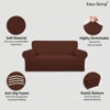 Picture of Easy-Going Stretch Oversized Loveseat Slipcover 1-Piece Sofa Cover Furniture Protector Couch Soft with Elastic Bottom for Kids Polyester Spandex Jacquard Fabric Small Checks Coffee