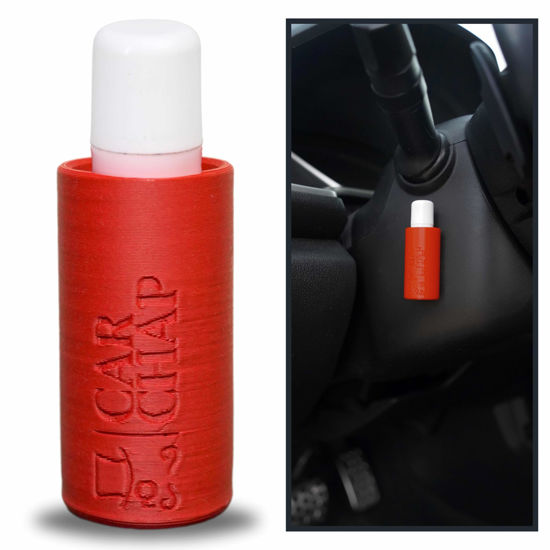 Picture of CarChap Car Lip Balm Holder [THE ORIGINAL], Chapstick Holder for Car, Mess Free in the Heat. Featured in Car and Driver. USA Made, Patent Pending. Interior Car Accessories for Women and Men [RED]