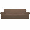 Picture of Easy-Going Stretch 4 Seater Sofa Slipcover 1-Piece Sofa Cover Furniture Protector Couch Soft with Elastic Bottom for Kids, Polyester Spandex Jacquard Fabric Small Checks Brown