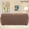 Picture of Easy-Going Stretch 4 Seater Sofa Slipcover 1-Piece Sofa Cover Furniture Protector Couch Soft with Elastic Bottom for Kids, Polyester Spandex Jacquard Fabric Small Checks Brown