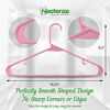 Picture of NEATERIZE Plastic Hangers 50 Pack Pink - Clothes Hangers - Makes The Perfect Coat Hanger and General Space Saving Clothes Hangers for Closet - Percheros Ganchos para Colgar Ropa Hangars