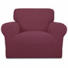 Picture of Easy-Going Stretch Chair Sofa Slipcover 1-Piece Couch Sofa Cover Furniture Protector Soft with Elastic Bottom for Kids, Pet. Spandex Jacquard Fabric Small Checks (Chair, ASH Rose)