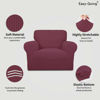 Picture of Easy-Going Stretch Chair Sofa Slipcover 1-Piece Couch Sofa Cover Furniture Protector Soft with Elastic Bottom for Kids, Pet. Spandex Jacquard Fabric Small Checks (Chair, ASH Rose)