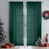 Picture of OWENIE Green Sheer Curtains 84 Inches Long for 2 Panels Set for Christmas, Solid Light Filtering Fimly Voile Sheer Curtains for Living Room Bedroom, Hunter Green, 42"x84"