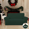 Picture of Easy-Going Stretch Loveseat Slipcover 1-Piece Sofa Cover Furniture Protector Couch Soft with Elastic Bottom for Kids Polyester Spandex Jacquard Fabric Small Checks (Loveseat, Dark Green)