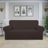 Picture of Easy-Going Stretch Oversized Loveseat Slipcover 1-Piece Sofa Cover Furniture Protector Couch Soft with Elastic Bottom for Kids Polyester Spandex Jacquard Fabric Small Checks Chocolate