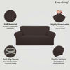 Picture of Easy-Going Stretch Oversized Loveseat Slipcover 1-Piece Sofa Cover Furniture Protector Couch Soft with Elastic Bottom for Kids Polyester Spandex Jacquard Fabric Small Checks Chocolate