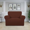 Picture of Easy-Going Stretch Oversized Chair Sofa Slipcover 1-Piece Couch Sofa Cover Furniture Protector Soft with Elastic Bottom for Kids Spandex Jacquard Fabric Small Checks Coffee