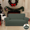 Picture of Easy-Going Stretch Loveseat Slipcover 1-Piece Sofa Cover Furniture Protector Couch Soft with Elastic Bottom for Kids Polyester Spandex Jacquard Fabric Small Checks (Loveseat, Olive Green)