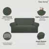 Picture of Easy-Going Stretch Loveseat Slipcover 1-Piece Sofa Cover Furniture Protector Couch Soft with Elastic Bottom for Kids Polyester Spandex Jacquard Fabric Small Checks (Loveseat, Olive Green)