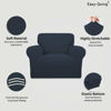 Picture of Easy-Going Stretch Chair Sofa Slipcover 1-Piece Couch Sofa Cover Furniture Protector Soft with Elastic Bottom for Kids, Pet. Spandex Jacquard Fabric Small Checks (Chair, Dark Blue)