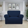 Picture of Easy-Going Stretch Oversized Chair Sofa Slipcover 1-Piece Couch Sofa Cover Furniture Protector Soft with Elastic Bottom for Kids Spandex Jacquard Fabric Small Checks Navy