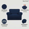 Picture of Easy-Going Stretch Oversized Chair Sofa Slipcover 1-Piece Couch Sofa Cover Furniture Protector Soft with Elastic Bottom for Kids Spandex Jacquard Fabric Small Checks Navy