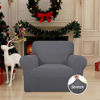 Picture of Easy-Going Stretch Chair Sofa Slipcover 1-Piece Couch Sofa Cover Furniture Protector Soft with Elastic Bottom for Kids, Pet. Spandex Jacquard Fabric Small Checks (Chair, Gray)