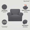 Picture of Easy-Going Stretch Chair Sofa Slipcover 1-Piece Couch Sofa Cover Furniture Protector Soft with Elastic Bottom for Kids, Pet. Spandex Jacquard Fabric Small Checks (Chair, Gray)