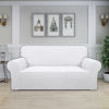 Picture of Easy-Going Stretch Oversized Loveseat Slipcover 1-Piece Sofa Cover Furniture Protector Couch Soft with Elastic Bottom for Kids Polyester Spandex Jacquard Fabric Small Checks Snow White
