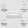 Picture of Easy-Going Stretch Oversized Loveseat Slipcover 1-Piece Sofa Cover Furniture Protector Couch Soft with Elastic Bottom for Kids Polyester Spandex Jacquard Fabric Small Checks Snow White