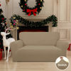 Picture of Easy-Going Stretch Loveseat Slipcover 1-Piece Sofa Cover Furniture Protector Couch Soft with Elastic Bottom for Kids Polyester Spandex Jacquard Fabric Small Checks (Loveseat, Tan)