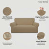 Picture of Easy-Going Stretch Loveseat Slipcover 1-Piece Sofa Cover Furniture Protector Couch Soft with Elastic Bottom for Kids Polyester Spandex Jacquard Fabric Small Checks (Loveseat, Tan)