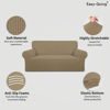 Picture of Easy-Going Stretch Oversized Loveseat Slipcover 1-Piece Sofa Cover Furniture Protector Couch Soft with Elastic Bottom for Kids Polyester Spandex Jacquard Fabric Small Checks Tan
