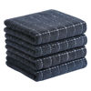 Picture of Homaxy 100% Cotton Terry Kitchen Towels(Dark Grey, 13 x 28 inches), Checkered Designed, Soft and Super Absorbent Dish Towels, 4 Pack