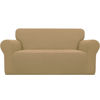 Picture of Easy-Going Stretch Loveseat Slipcover 1-Piece Sofa Cover Furniture Protector Couch Soft with Elastic Bottom for Kids Polyester Spandex Jacquard Fabric Small Checks (Loveseat, Golden)