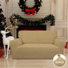 Picture of Easy-Going Stretch Loveseat Slipcover 1-Piece Sofa Cover Furniture Protector Couch Soft with Elastic Bottom for Kids Polyester Spandex Jacquard Fabric Small Checks (Loveseat, Golden)