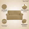 Picture of Easy-Going Stretch Loveseat Slipcover 1-Piece Sofa Cover Furniture Protector Couch Soft with Elastic Bottom for Kids Polyester Spandex Jacquard Fabric Small Checks (Loveseat, Golden)