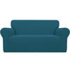 Picture of Easy-Going Stretch Loveseat Slipcover 1-Piece Sofa Cover Furniture Protector Couch Soft with Elastic Bottom for Kids Polyester Spandex Jacquard Fabric Small Checks (Loveseat, Peacock Blue)