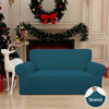 Picture of Easy-Going Stretch Loveseat Slipcover 1-Piece Sofa Cover Furniture Protector Couch Soft with Elastic Bottom for Kids Polyester Spandex Jacquard Fabric Small Checks (Loveseat, Peacock Blue)