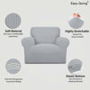 Picture of Easy-Going Stretch Chair Sofa Slipcover 1-Piece Couch Sofa Cover Furniture Protector Soft with Elastic Bottom for Kids, Pet. Spandex Jacquard Fabric Small Checks (Chair, Silver Gray)