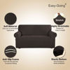 Picture of Easy-Going Stretch Oversized Sofa Slipcover 1-Piece Sofa Cover Furniture Protector Couch Soft with Elastic Bottom for Kids, Polyester Spandex Jacquard Fabric Small Checks Chocolate