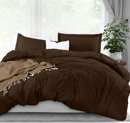 Picture of Utopia Bedding Duvet Cover King Size - 1 Duvet Cover with 2 Pillow Shams - 3 Pieces Bedding Duvet Cover with Zipper Closure - Soft Brushed Microfiber, 104 X 90 Inches (King, Brown)