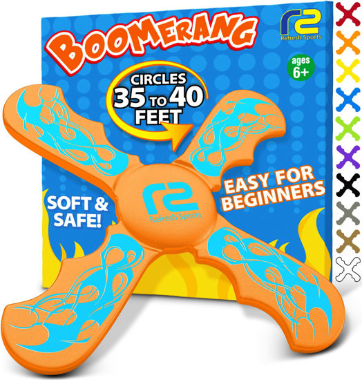 Picture of Boomerang for Kids - Best Gifts for Boys & Girls Gift Ideas - Kid Stocking Stuffers & Fun Holiday Presents Outdoor Toys - Fun Children Birthday Party Favors & Goodie Easter Basket Stuffers For Kids