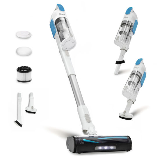 Picture of LEVOIT Cordless Vacuum Cleaner, Stick Vac with Tangle-Resistant Design, Up to 50 Minutes, Powerful Suction, Rechargeable, Lightweight, and Versatile for Carpet, Hard Floor, Pet Hair, White＆Blue