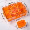 Picture of WACOI Divided Snack Serving Tray with Lid and Handle Travel Snackle Charcuterie Container Portable Storage Organizer for Candy, Fruits, Nuts, Snacks, Party, Picnic (1pack, Orange)