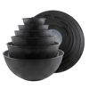 Picture of COOK WITH COLOR Mixing Bowls with Lids - 12 Piece Plastic Nesting Bowls Set includes 6 Prep Bowls and 6 Lids, Non Slip Bottom and Rhombus Design - Microwave Safe (Black)