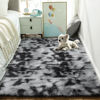 Picture of Ophanie Tie-Dyed Black&Grey Area Rugs for Bedroom Living Room, Fluffy Shag Fuzzy Carpet, Plush Shaggy Rug, 4x6 Indoor Carpet for Kids Boys Dorm Home Decor Aesthetic, Nursery