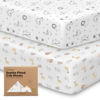 Picture of KeaBabies 2-Pack Organic Crib Sheets for Boys, Girls, Jersey Fitted Baby Crib Sheets Neutral, Cotton Breathable Crib Sheet, Cute Printed Crib Mattress Sheet, Baby Mattress Sheets (KeaSafari)