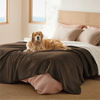 Picture of Bedsure Waterproof Blanket for Bed - Sherpa Fleece Waterproof Dog Blankets for Large Dogs, Pet Blankets for Bed/Couch/Dog Crate, Soft Plush Reversible Furniture Protector, Queen Size, 90"x86", Brown