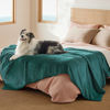 Picture of Bedsure Waterproof Blanket for Bed - Sherpa Fleece Waterproof Dog Blankets for Large Dogs, Pet Blankets for Bed/Couch/Dog Crate, Soft Plush Reversible Furniture Protector, Twin Size, 80"x60", Green