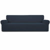 Picture of Easy-Going Stretch 4 Seater Sofa Slipcover 1-Piece Sofa Cover Furniture Protector Couch Soft with Elastic Bottom for Kids, Polyester Spandex Jacquard Fabric Small Checks Dark Blue