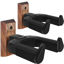 Picture of Guitar Wall Mount 2 Pack, Auto Lock Black Walnut Wood Guitar Hanger, Guitar Wall Hangers, Guitar Holder Hook Wall Stand for Classical, Acoustic, Electric Guitar, Banjo, Bass, Gift for Guitar Player
