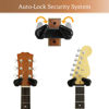 Picture of Guitar Wall Mount 2 Pack, Auto Lock Black Walnut Wood Guitar Hanger, Guitar Wall Hangers, Guitar Holder Hook Wall Stand for Classical, Acoustic, Electric Guitar, Banjo, Bass, Gift for Guitar Player