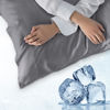 Picture of Bedsure King Size Pillow Cases Set of 2, Rayon Derived from Bamboo Cooling Pillowcase for Hot Sleepers, Soft & Silky Pillow Cover with Envelope Closure, Gift, Grey, 20x36 Inches