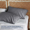 Picture of Bedsure King Size Pillow Cases Set of 2, Rayon Derived from Bamboo Cooling Pillowcase for Hot Sleepers, Soft & Silky Pillow Cover with Envelope Closure, Gift, Grey, 20x36 Inches
