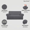Picture of Easy-Going Stretch Oversized Loveseat Slipcover 1-Piece Sofa Cover Furniture Protector Couch Soft with Elastic Bottom for Kids Polyester Spandex Jacquard Fabric Small Checks Grey