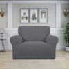 Picture of Easy-Going Stretch Oversized Chair Sofa Slipcover 1-Piece Couch Sofa Cover Furniture Protector Soft with Elastic Bottom for Kids Spandex Jacquard Fabric Small Checks Gray